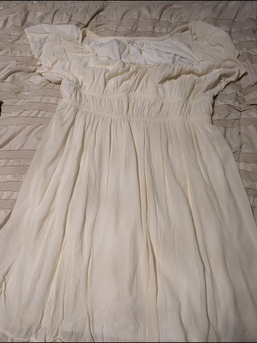 Maurices Cream Puff Sleeve Smocked Waist Dress